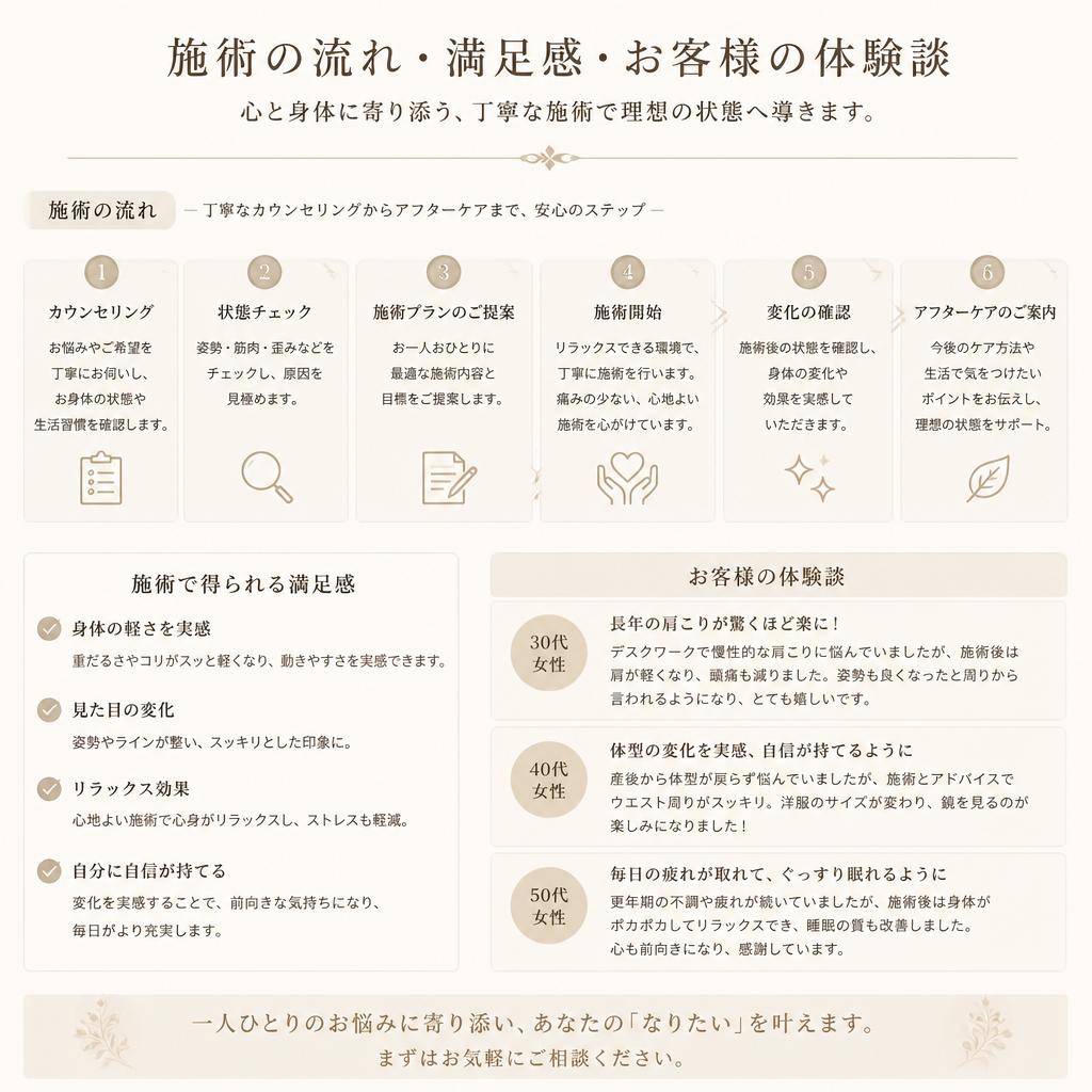 施術の流れと体験談