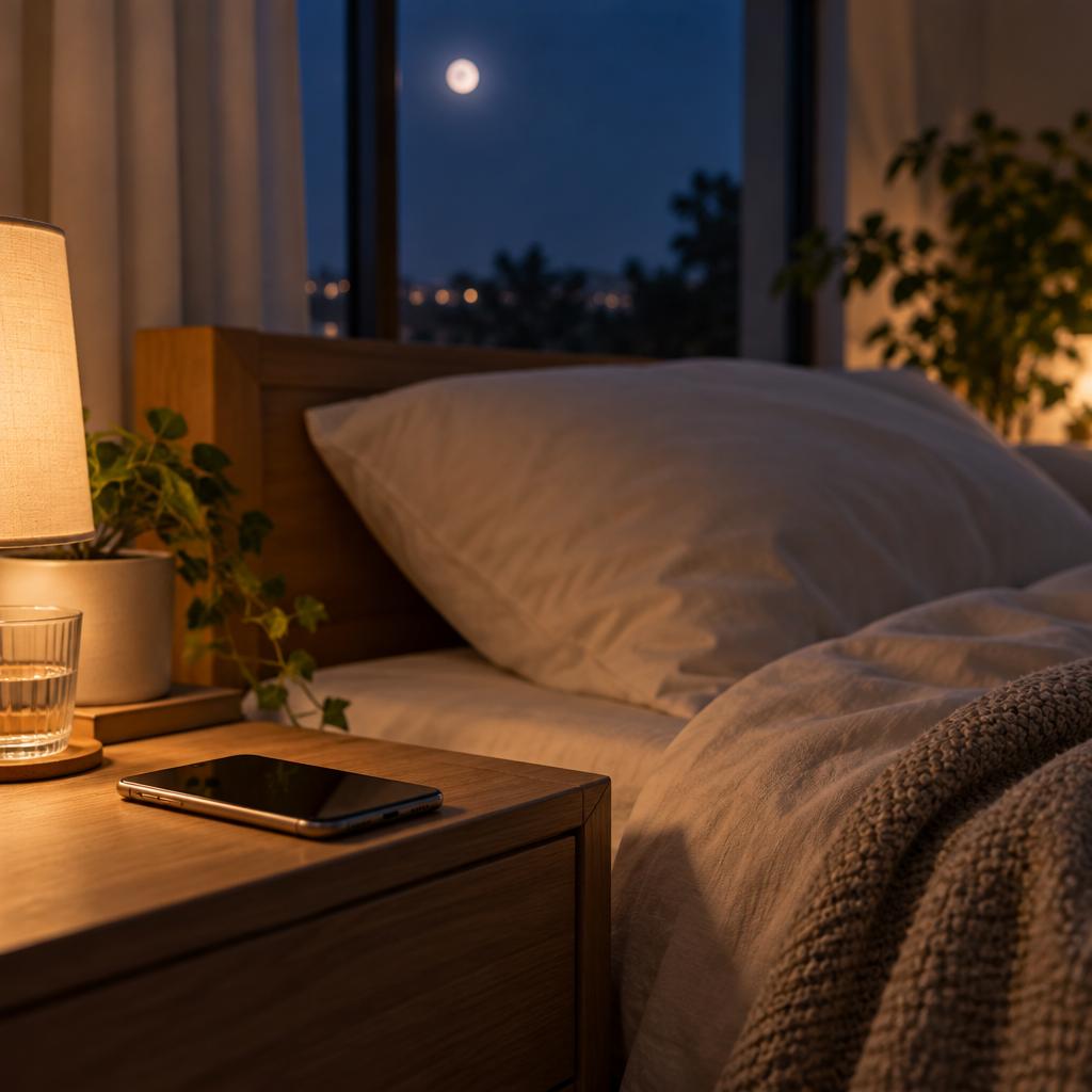 スマホを置いて、深呼吸ひとつ。眠る前の数分から、心と体をゆるめる夜へ。